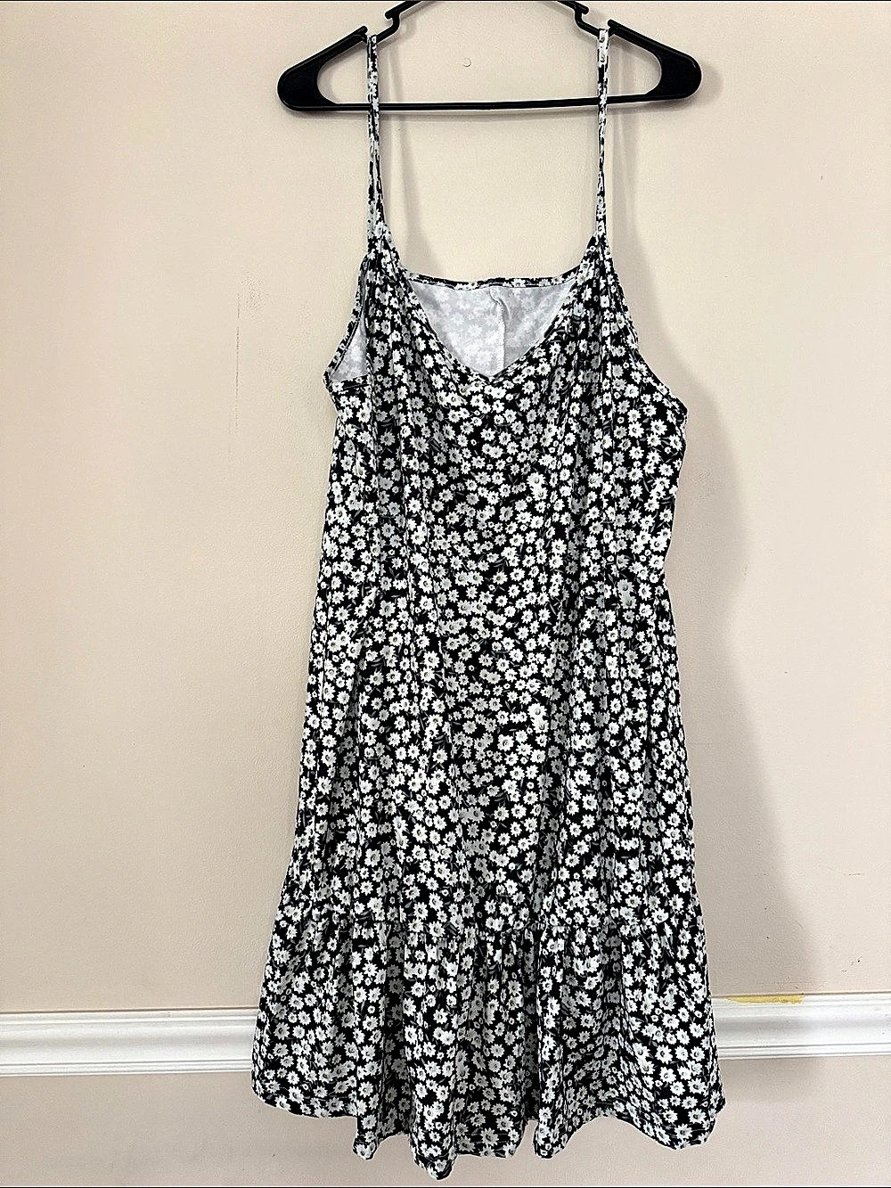 Floral Mini Dress in Black & White Like New